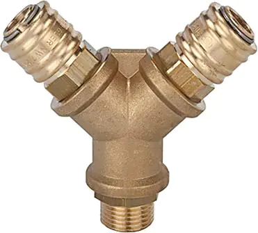 ⁨Y-splitter, brass with 2 connectors, external thread AG G 1/4" RIEGLER⁩ at Wasserman.eu