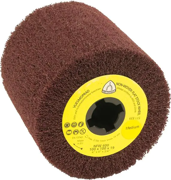 ⁨Roller with non-woven fabric NFW600, medium-grained. 100x100x19mm Klingspor⁩ at Wasserman.eu