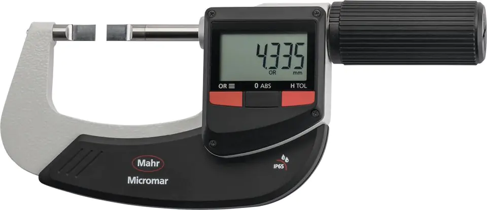 ⁨Digital external micrometer, with above measurement. blade-shaped 40 EWRi-S 0-25mm MAHR⁩ at Wasserman.eu