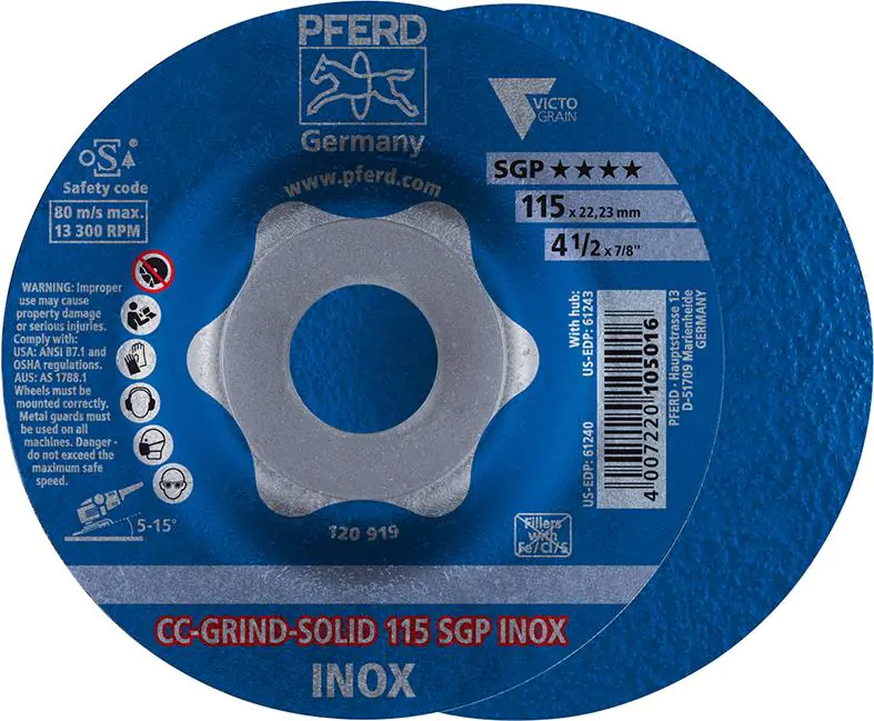 ⁨Sciernica tarcz.CC-GRIND Solid SGP INOX 115mm PFERD⁩ w sklepie Wasserman.eu