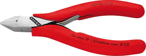 ⁨Side cutting pliers for electronics 7741 115mm KNIPEX⁩ at Wasserman.eu