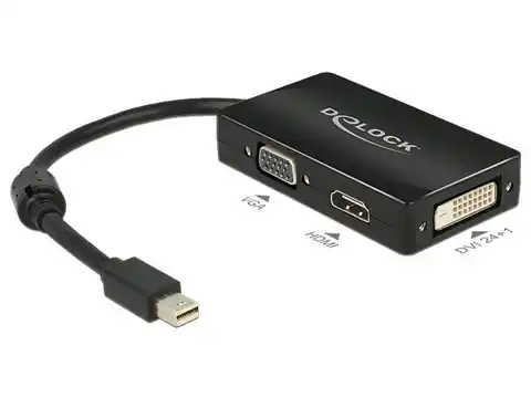⁨Adapter Displayport Mini(M)->HDMI(F)/VGA(F)/DVI-D(24+1)(F)⁩ w sklepie Wasserman.eu