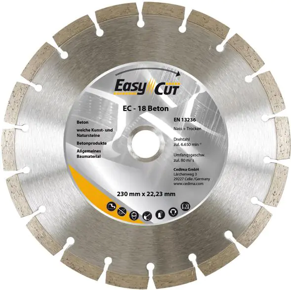 ⁨Diament.tarcza do ciecia EC-18 230x2,4x10x22,23mm CEDIMA⁩ w sklepie Wasserman.eu
