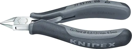 ⁨Side cutting pliers for electronics. ESD, pointed flat with small bevel 115mm KNIPEX⁩ at Wasserman.eu