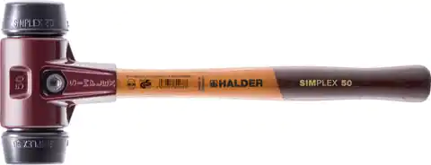 ⁨Hammer with soft beater SIMPLEX, rubber 50mm HALDER⁩ at Wasserman.eu