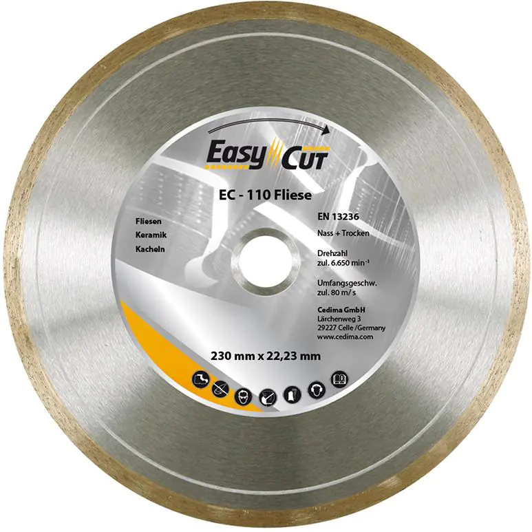 ⁨Diamond.cutting disc EC-110 125x1,5x7x22,23mm CEDIMA⁩ at Wasserman.eu