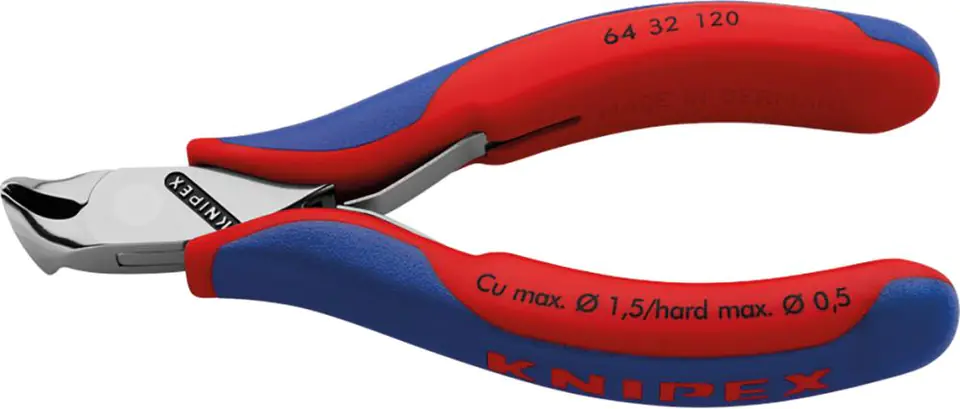 ⁨Angle nose cutting pliers for electronics with small bevel 120mm KNIPEX⁩ at Wasserman.eu