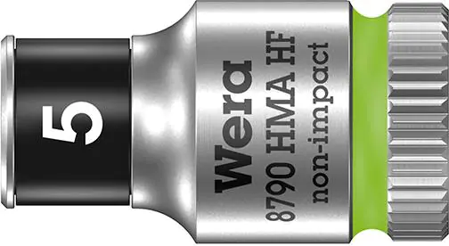 ⁨Konc.wymien.klucza nasad.6-kat.z funkcja przytrz. dluga 1/4" 5x mm Wera⁩ w sklepie Wasserman.eu