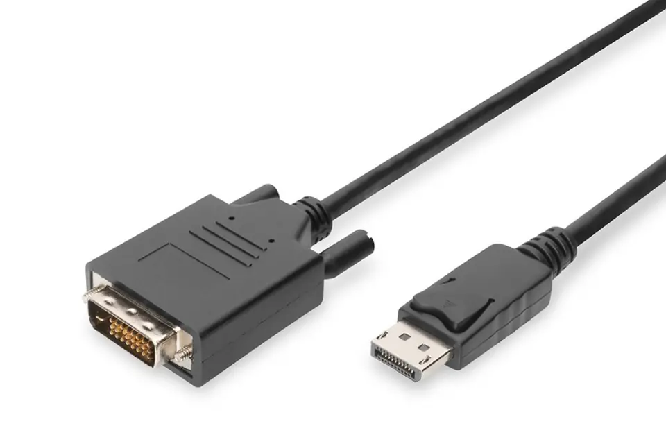 ⁨Displayport adapter cable with latch 1080p 60Hz FHD Type DP/DVI-D (24+1) M/M black 2m⁩ at Wasserman.eu