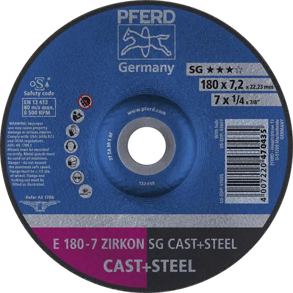 ⁨Abrasive disc for rev. rough, offset ZA30S SG 178x7,2mm PFERD⁩ at Wasserman.eu