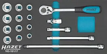 ⁨Tool module 163-181/17. Interchangeable socket wrench terminals 3/8" HAZET⁩ at Wasserman.eu