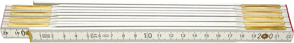 ⁨Folding meter, wooden, white 2mx16mm⁩ at Wasserman.eu