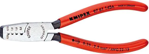 ⁨Pliers for crimping cable sleeves, with a hand. with tworz.sztucz.mm 0.25-2.5qmm KNIPEX⁩ at Wasserman.eu