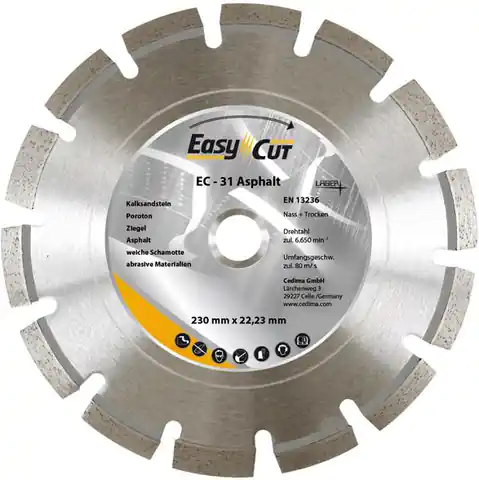 ⁨Diamond.cutting disc EC-31 125x2,1x10x22,23mm CEDIMA⁩ at Wasserman.eu