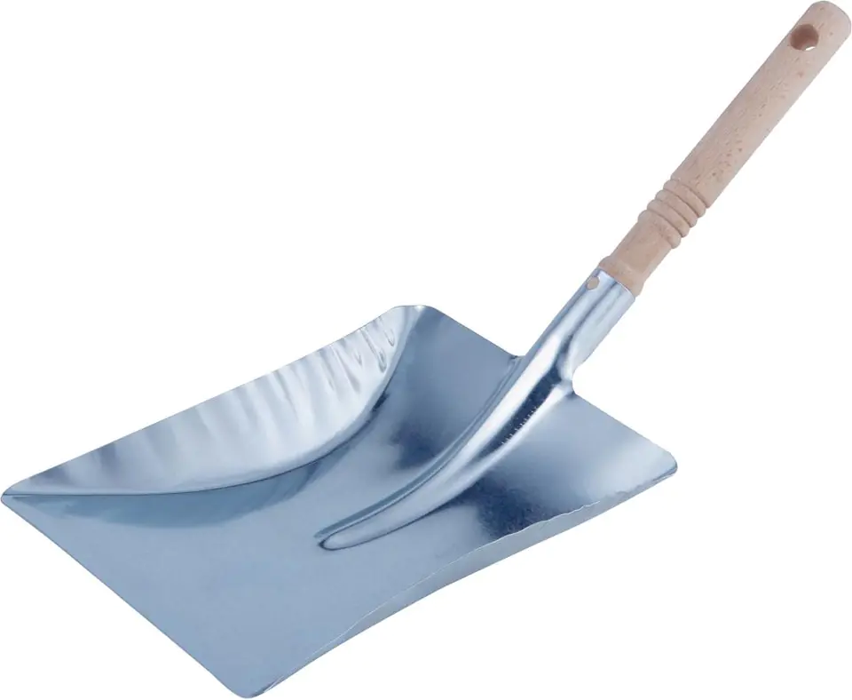 ⁨Sweeping scoop with wooden handle, metal, galvanized⁩ at Wasserman.eu