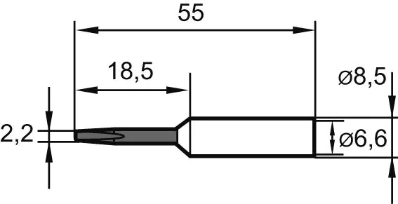 ⁨Soldering tip, chisel, 0832EDLF 2,2mm SB Ersa⁩ at Wasserman.eu