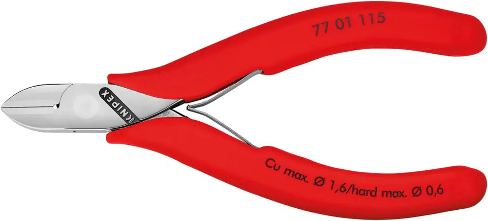 ⁨Side cutting pliers for electronics, beveled 115mm KNIPEX⁩ at Wasserman.eu