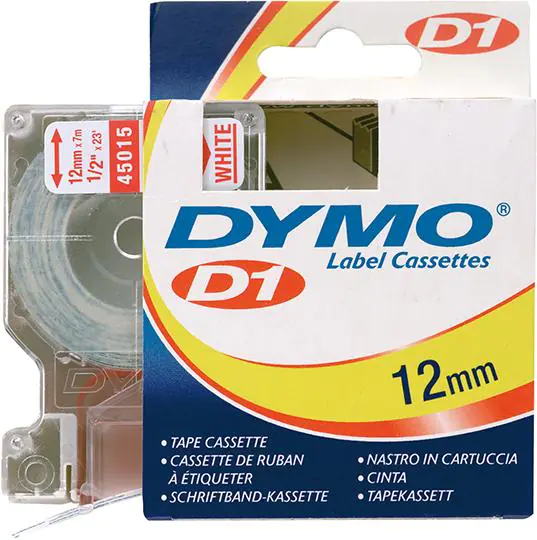 Label Printer Ribbon D1 45015, Red-White 12mmx7m DYMO at Wasserman.eu