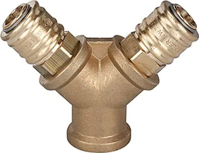 ⁨Rozdzielacz Y, mosiezny z 2 zlaczami, gwint wewnetrzny IG G 1/4" RIEGLER⁩ w sklepie Wasserman.eu