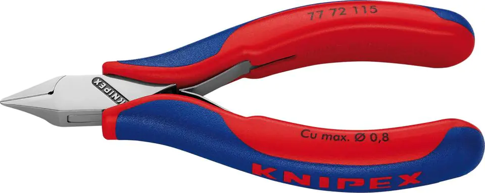 ⁨Side cutting pliers for electronics, shape 7 115mm KNIPEX⁩ at Wasserman.eu