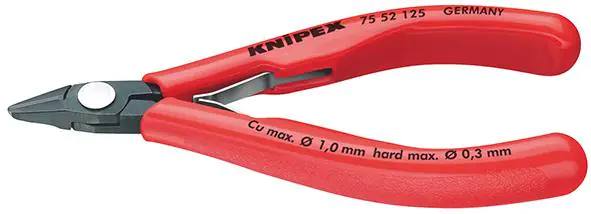 ⁨Side cutting pliers for electronics, pointed head 125mm KNIPEX⁩ at Wasserman.eu