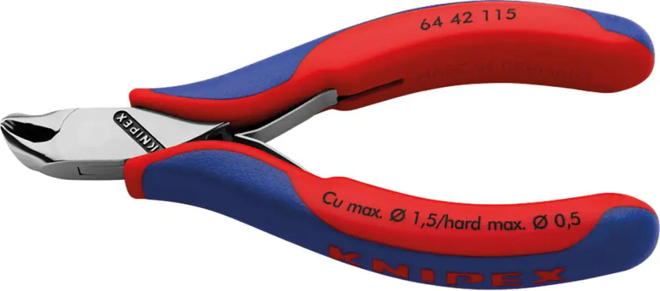 ⁨Angle nose cutting pliers for electronics with small bevel 115mm KNIPEX⁩ at Wasserman.eu