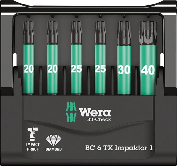 ⁨Zestaw bitow Bit-Check 6 TX Impaktor 1 Wera⁩ at Wasserman.eu