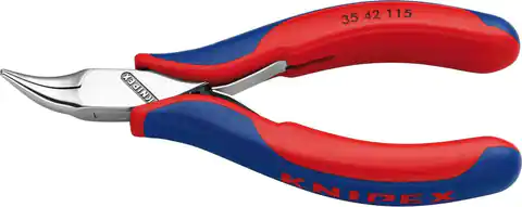 ⁨Gripping pliers for electronics, flat-round jaws, bent 115mm KNIPEX⁩ at Wasserman.eu