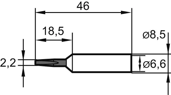 ⁨Soldering tip, chisel, elongated 0832CDLF 2,2mm SB Ersa⁩ at Wasserman.eu