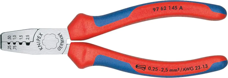 ⁨Pliers for crimping cable sleeves, with a hand. multi-component 145mm qmm KNIPEX⁩ at Wasserman.eu