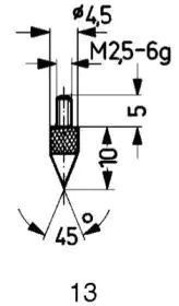 ⁨Carbide insert measuring probe, type 13/45 KÄFER⁩ at Wasserman.eu