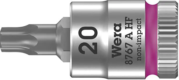 ⁨Socket with hold function. 1/4" for lbemTORX 20x28mm Wera screws⁩ at Wasserman.eu