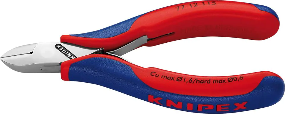 ⁨Side cutting pliers for electronics, round head with bevel 115mm KNIPEX⁩ at Wasserman.eu