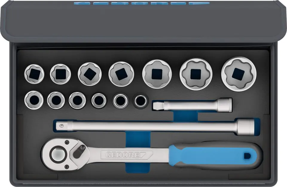 ⁨Zest.nasadek TC 19-MU-10 w etui tekstylnym, profil ceowy 1/2" GEDORE⁩ w sklepie Wasserman.eu