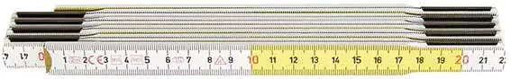 ⁨Folding meter, 2m, yellow-white HULTAFORS made of beech wood⁩ at Wasserman.eu