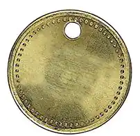 ⁨Tool token.,brass, Ø 27mm,with holes, with beads on the perimeter of KUKKO⁩ at Wasserman.eu