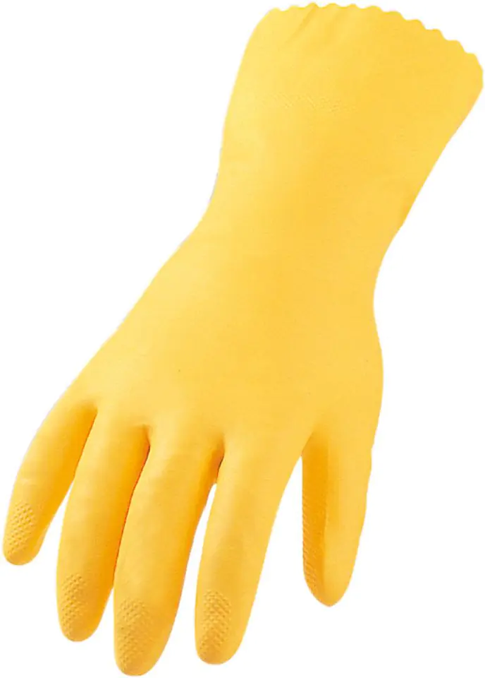 ⁨Household gloves, pink. 7, yellow (12 pairs)⁩ at Wasserman.eu