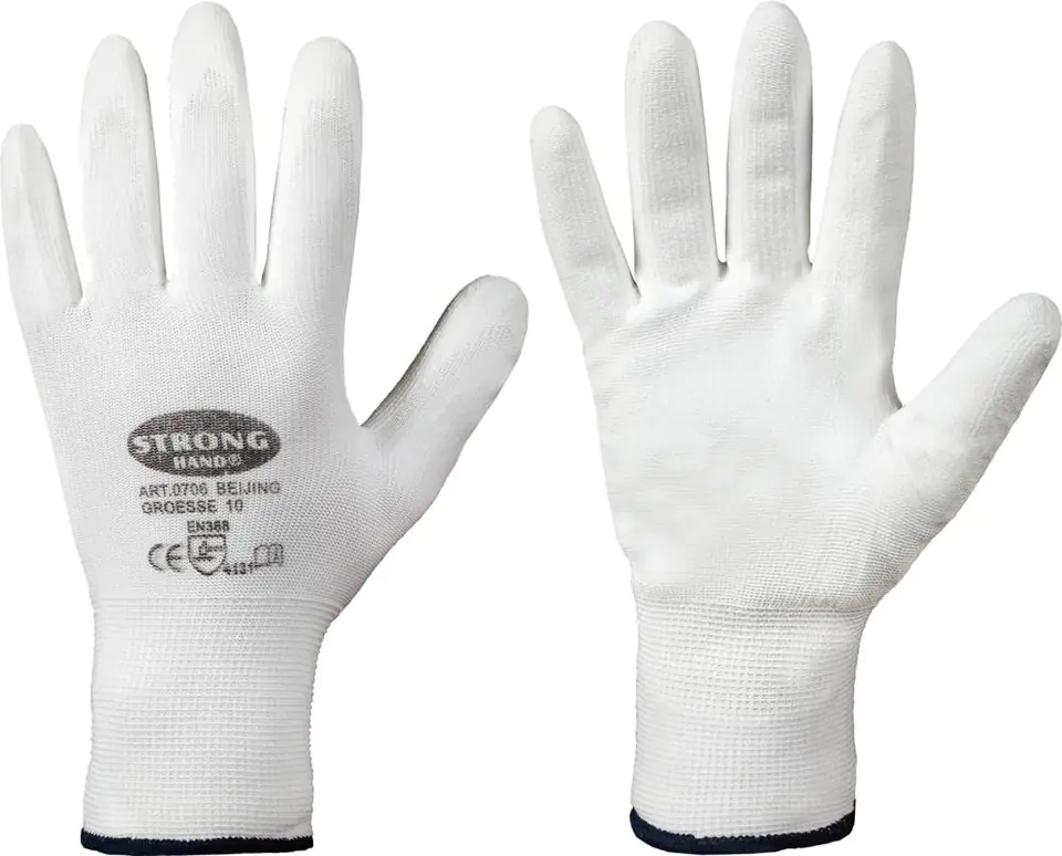 ⁨Beijing knitted gloves, nylon, size 9, white (12 pairs)⁩ at Wasserman.eu