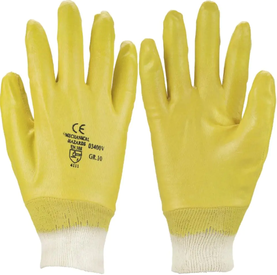Gloves, nitrile, size 8, yellow (12 pairs) at Wasserman.eu