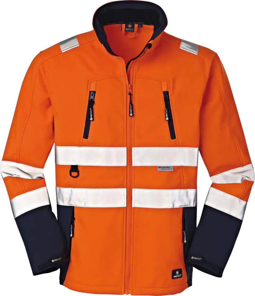 ⁨Pittsburgh Softshell Jacket, fluorescent orange/navy, size 2XL⁩ at Wasserman.eu