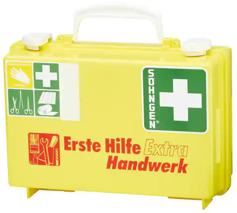 ⁨Apteczka pierwszej pomocy Extra, DIN 13157, żółta⁩ w sklepie Wasserman.eu