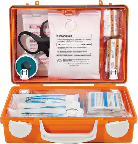 ⁨First aid kit Quick Standard, DIN13157, orange⁩ at Wasserman.eu