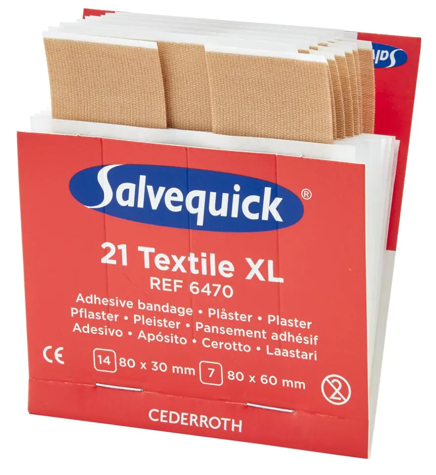 ⁨Salvequick refill packaging finger bandages 6x21 textile large⁩ at Wasserman.eu