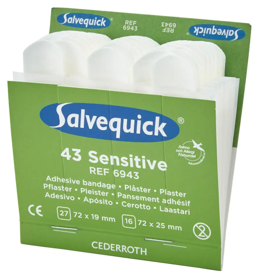 ⁨Salvequick refill pack finger bandages 6x43 delicate⁩ at Wasserman.eu