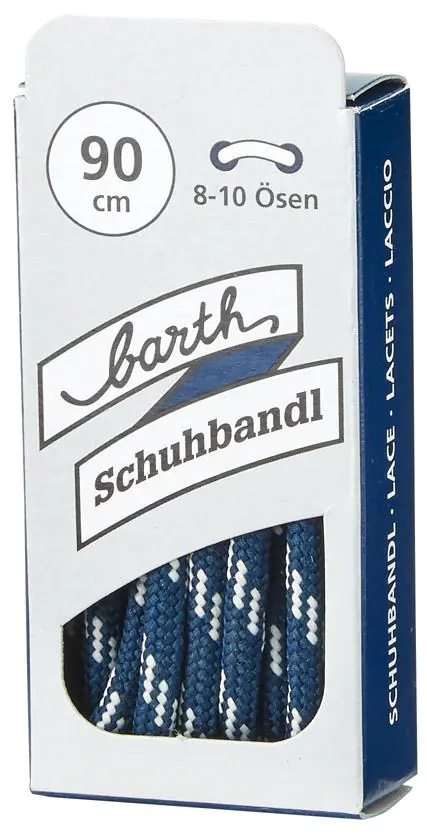 ⁨Laces, 90 cm, round, blue-white (6 pairs)⁩ at Wasserman.eu