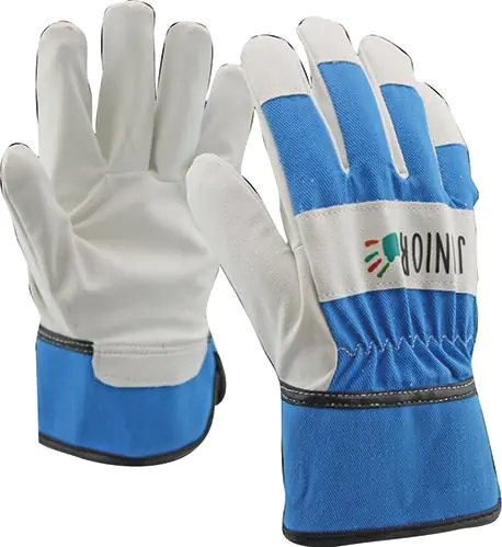 ⁨PU Kids Gloves / Cotton Blue 8-10 Years⁩ at Wasserman.eu