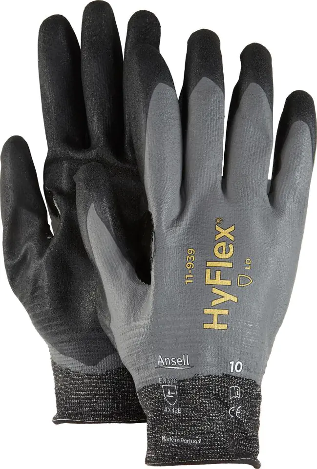 ⁨Rękawice montażowe Hyflex 11-939, rozmiar 10 Ansell (12 par)⁩ w sklepie Wasserman.eu