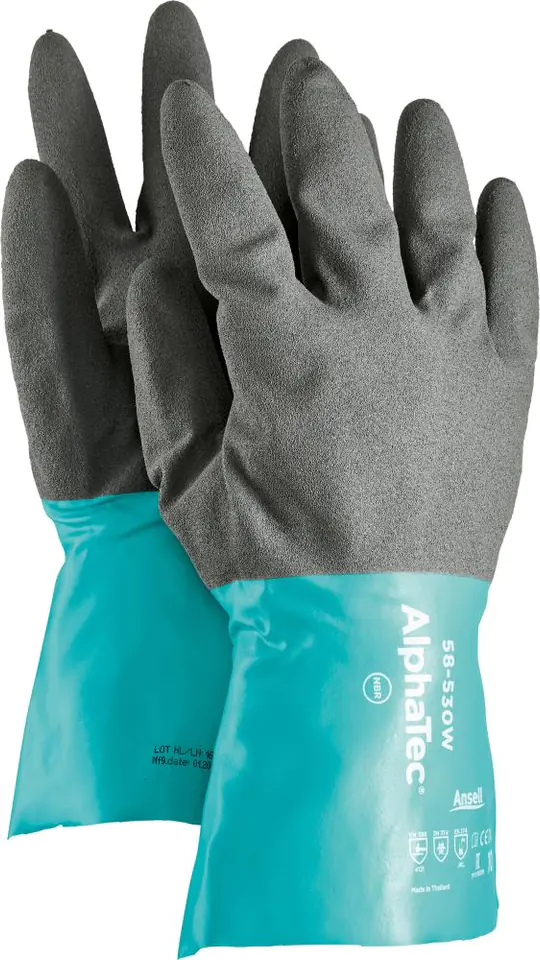 ⁨Rękawice chemiczne AlphaTec 58-530B, długość 305mm, rozmiar 10 Ansell (6 par)⁩ w sklepie Wasserman.eu
