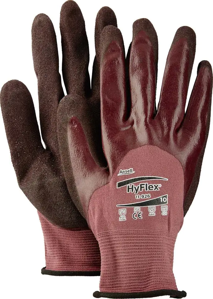 ⁨HyFlex 11-926 gloves, purple, 3/4, size 11 (12 pairs)⁩ at Wasserman.eu