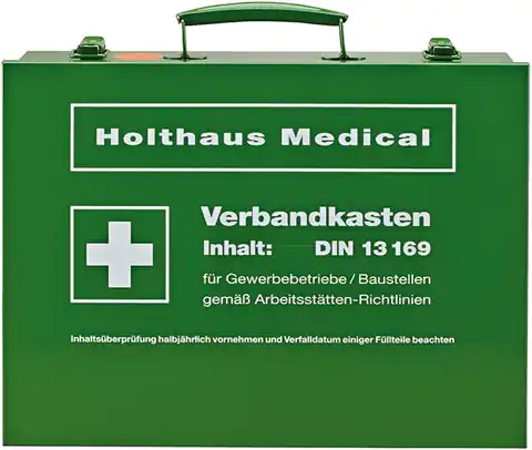 ⁨First aid kit no. 63169, DIN 13169-E, green⁩ at Wasserman.eu